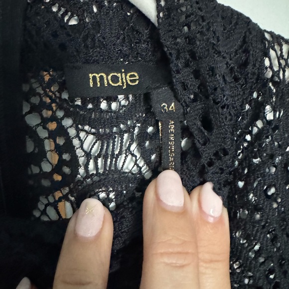NWOT Maje Izona Black Crocheted Lace Romper Extra Small XS - Picture 4 of 7